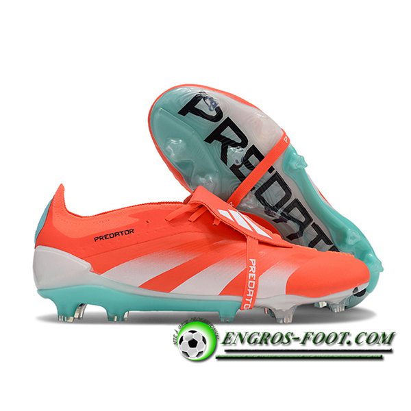 Adidas Chaussures de Foot Predator Elite Tongue FG Blanc/Orange