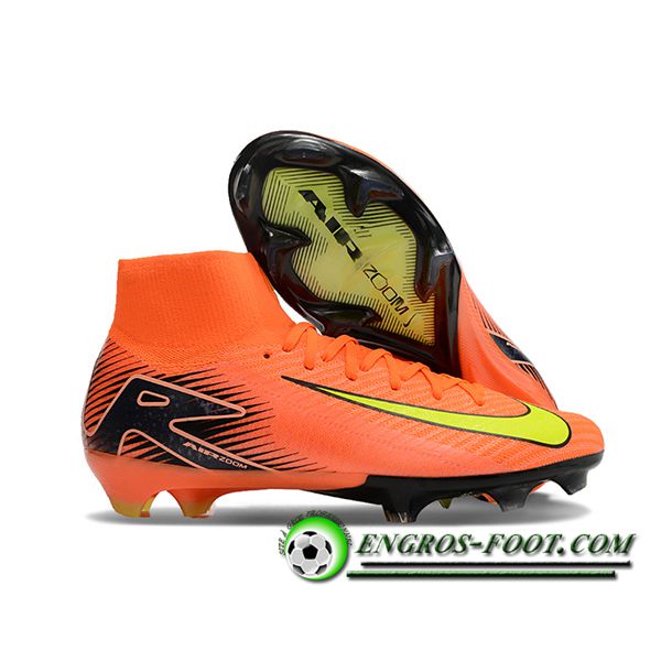 Nike Chaussures de Foot Air Zoom Mercurial Superfly IIX Elite FG Orange/Noir/Vert