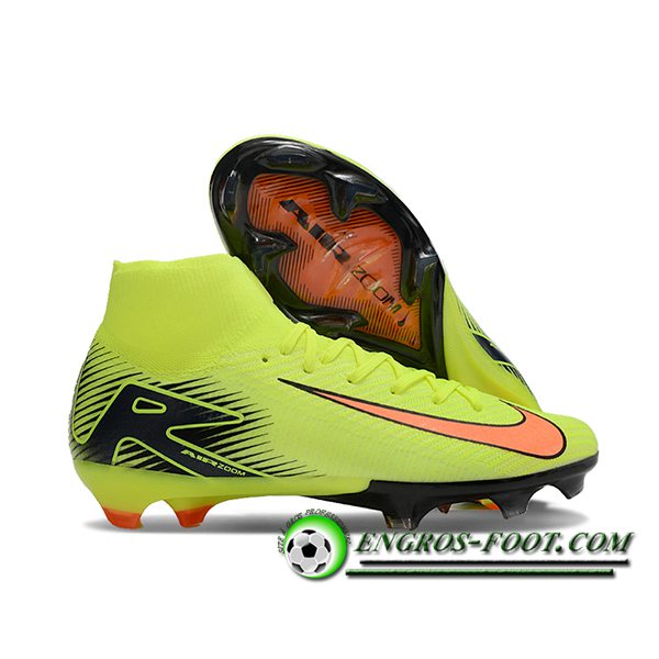 Nike Chaussures de Foot Air Zoom Mercurial Superfly IIX Elite FG Vert/Noir/Orange
