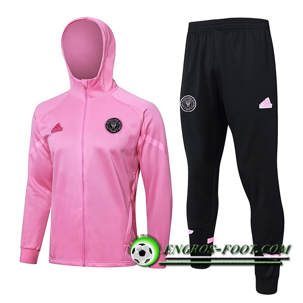 Ensemble Survetement Veste A Capuche Coupe-Vent Inter Miami CF Rose 2024/2025