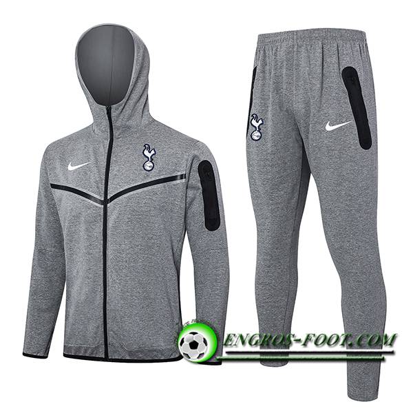 Ensemble Survetement Veste A Capuche Coupe-Vent Tottenham Hotspur Gris 2024/2025