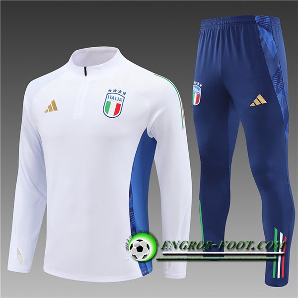 Ensemble Survetement de Foot Italie Enfant Blanc/Bleu 2024/2025