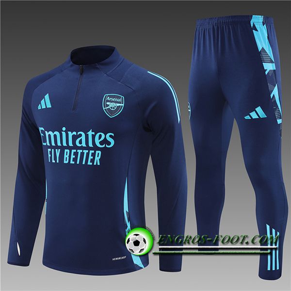 Ensemble Survetement de Foot Arsenal Enfant Bleu Royal 2024/2025