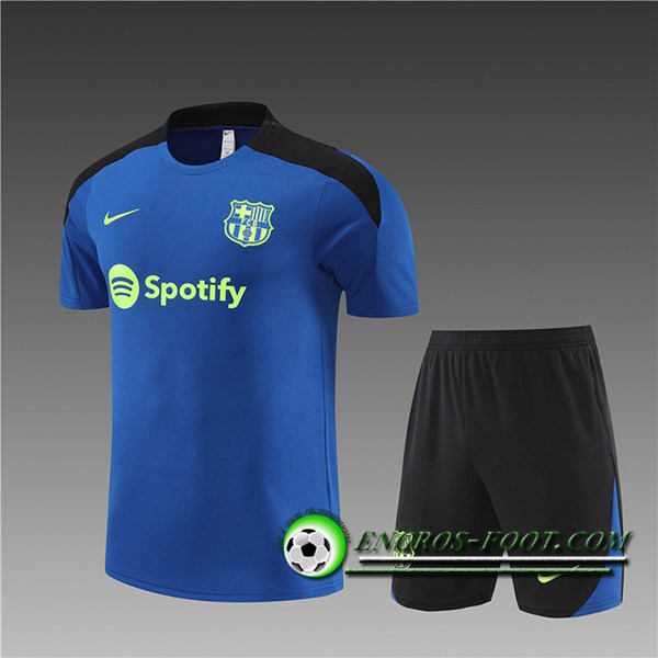 Ensemble Training T-Shirts FC Barcelone Enfant Bleu/Noir 2024/2025
