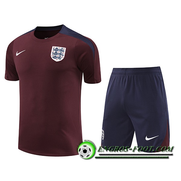 Ensemble Training T-Shirts Angleterre Rouge/Bleu 2024/2025