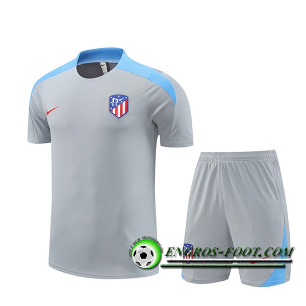 Ensemble Training T-Shirts Atletico Madrid Gris/Bleu 2024/2025