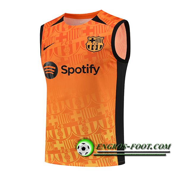 Training Debardeur FC Barcelone Orange/Noir 2024/2025