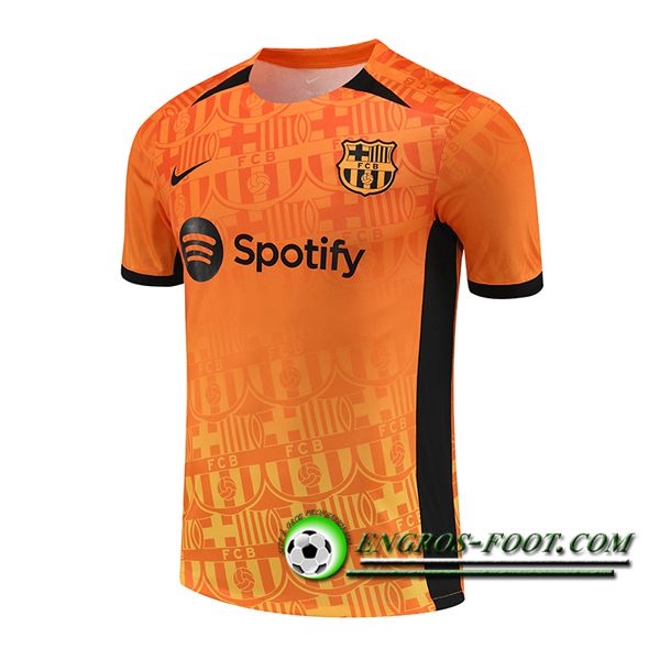 Training T-Shirts FC Barcelone Orange/Noir 2024/2025