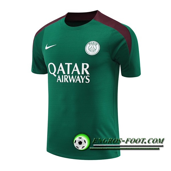 Training T-Shirts PSG Vert/Rouge 2024/2025