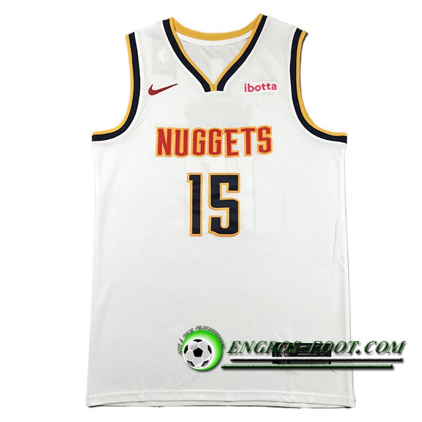 Maillot Denver Nuggets (JOKIC #15) 2024/25 Blanc/Noir/Jaune