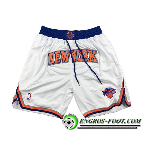 Shorts NBA New York Knicks 2024/25 Blanc/Bleu/Orange