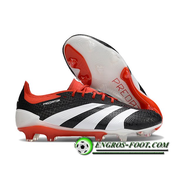 Adidas Chaussures de Foot Predator Elite FG Blanc/Noir/Rouge