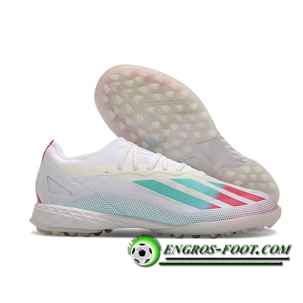 Adidas Chaussures de Foot X CRAZYFAST.1 TF BOOTS Blanc/Vert/Rouge