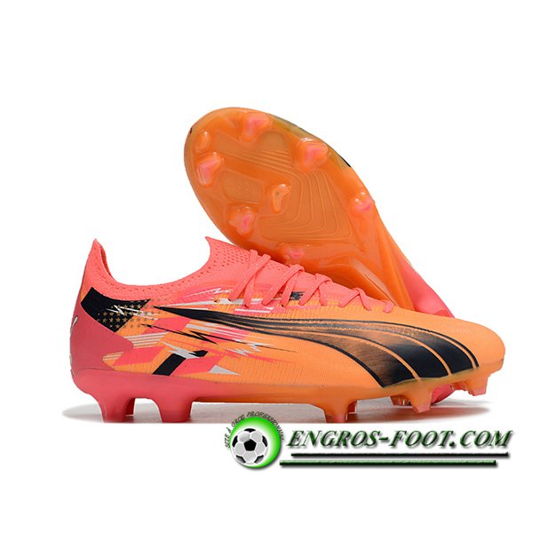 PUMA Chaussures de Foot Ultra Ultimate FG Orange/Noir/Rose