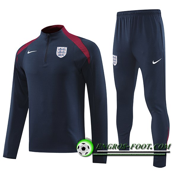 Ensemble Survetement de Foot Angleterre Bleu Foncé 2024/2025