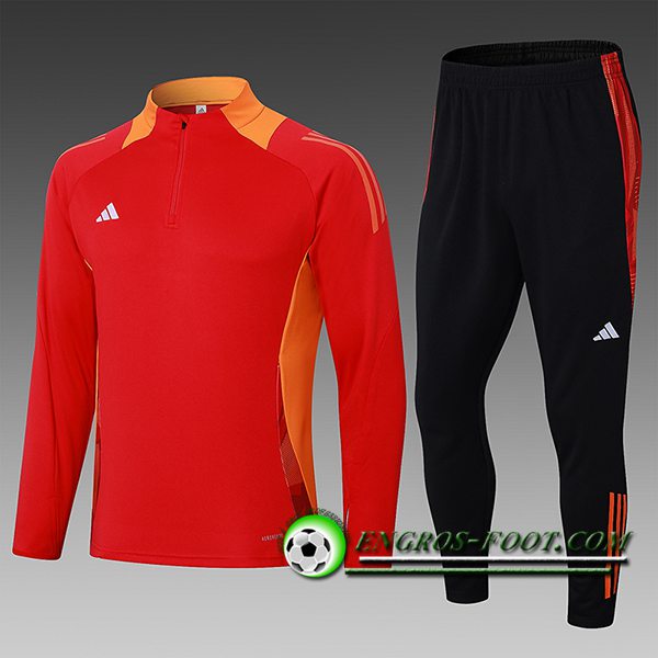 Ensemble Survetement de Foot Adidas Enfant Rouge/Orange 2024/2025