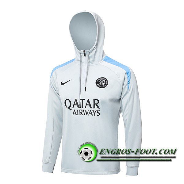 Veste A Capuche PSG Gris Clair 2024/2025