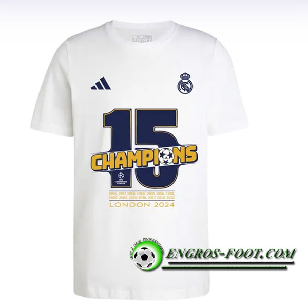 Maillot de Foot Real Madrid T-Shirt Champions 15 Blanc 2024/2025