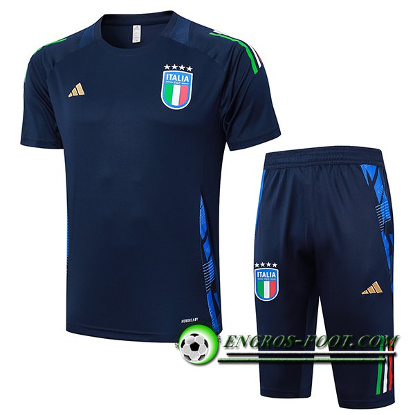 Ensemble Training T-Shirts Italie Bleu Royal 2024/2025