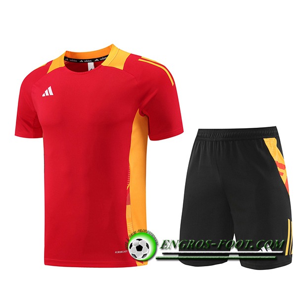Ensemble Training T-Shirts Adidas Rouge/Jaune 2024/2025