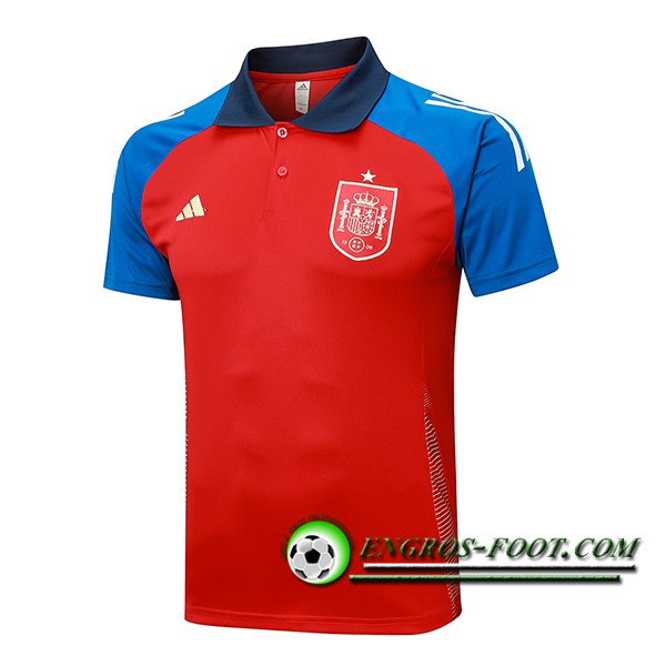 Polo Foot Espagne Rouge/Bleu 2024/2025