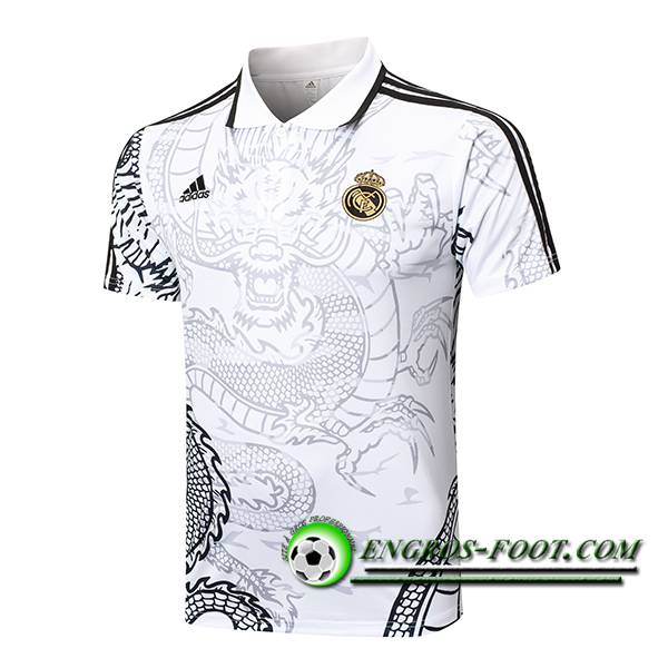 Polo Foot Real Madrid Blanc/Gris/Noir 2024/2025