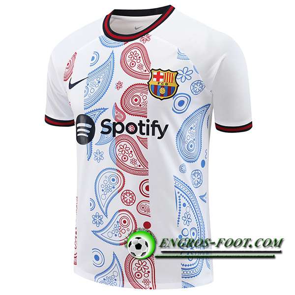Training T-Shirts FC Barcelone Blanc/Rouge/Bleu 2024/2025
