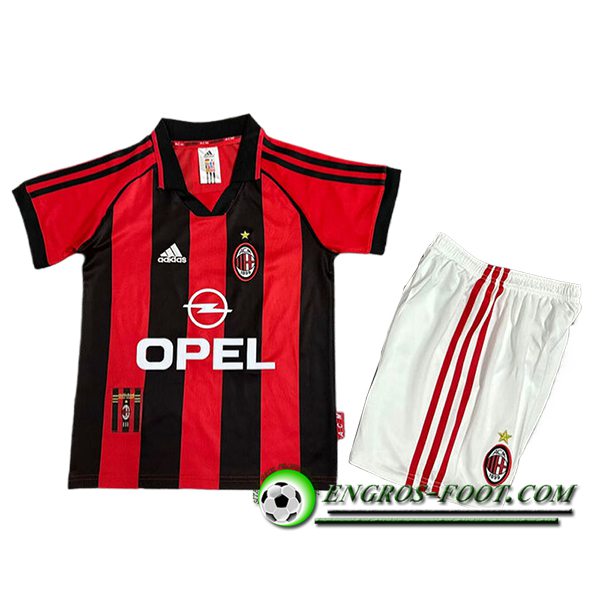 Maillot de Foot Milan AC Retro Enfant Domicile 1998/1999