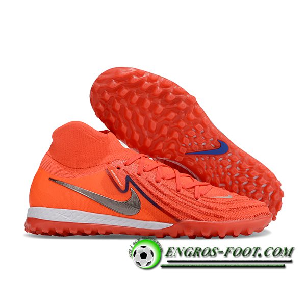 Nike Chaussures de Foot Phantom Luna Elite NU TF Orange/Gris -02