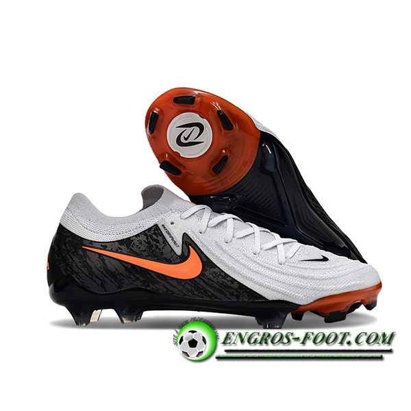 Nike Chaussures de Foot Phantom Luna Elite NU FG Blanc/Noir/Orange -03