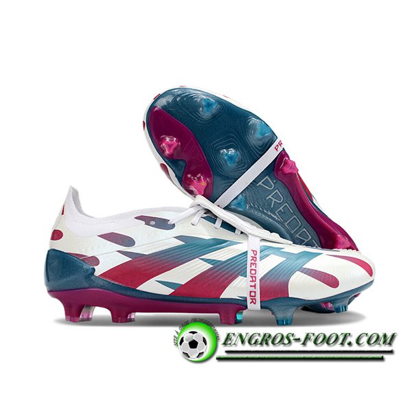 Adidas Chaussures de Foot Predator Elite Tongue FG Blanc/Vert/Rouge