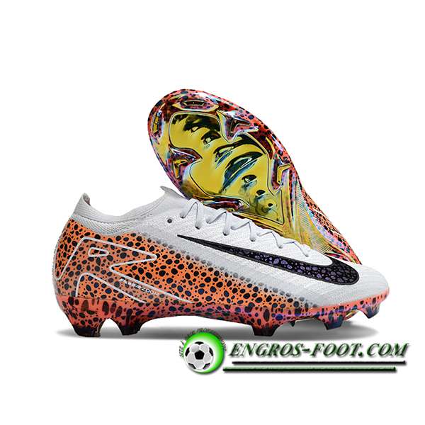 Nike Chaussures de Foot AIR Zoom Mercurial Vapor 16 Elite XXV FG Blanc/Noir/Orange -02
