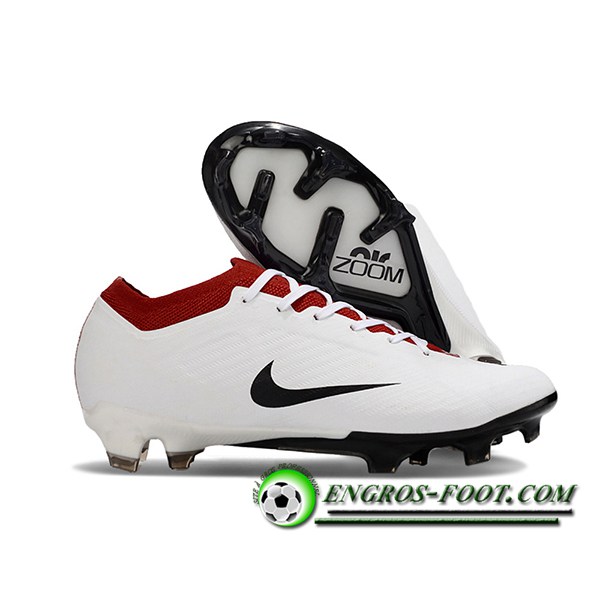 Nike Chaussures de Foot AIR Zoom Mercurial Vapor 15 Elite XXV T90 FG Blanc/Rouge/Noir