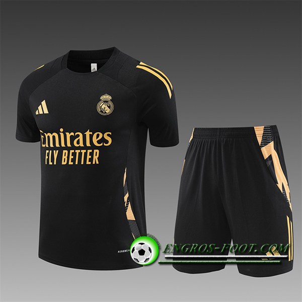 Ensemble Training T-Shirts Real Madrid Enfant Noir/Jaune 2024/2025