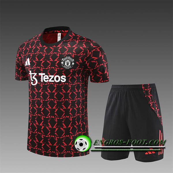 Ensemble Training T-Shirts Manchester United Enfant Noir/Rouge 2024/2025