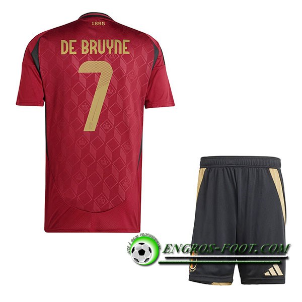 Maillot Belgique (DE BRUYNE 7) Enfant Domicile UEFA Euro 2024