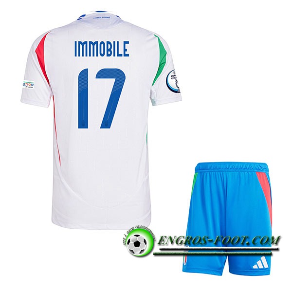 Maillot Italie (IMMOBILE #17) Enfant Exterieur UEFA Euro 2024