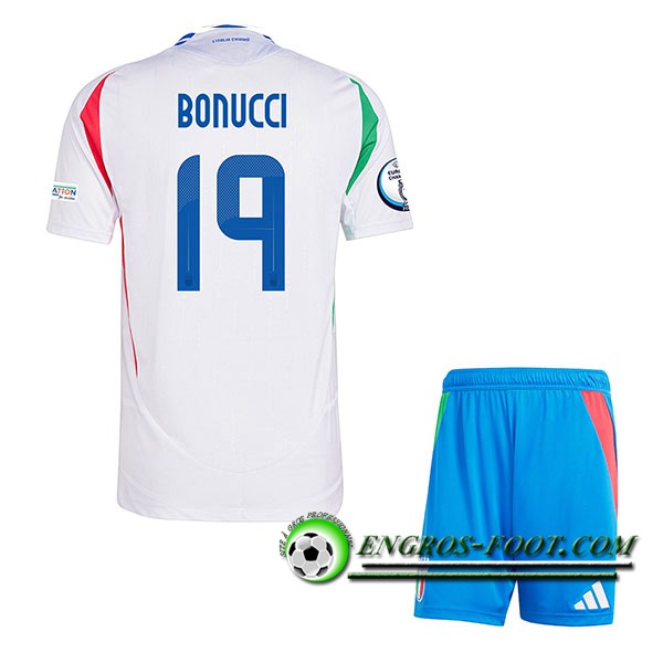 Maillot Italie (BONUCCI #19) Enfant Exterieur UEFA Euro 2024