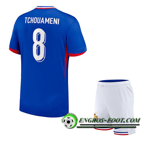 Maillot France (TCHOUAMENI #8) Enfant Domicile UEFA Euro 2024