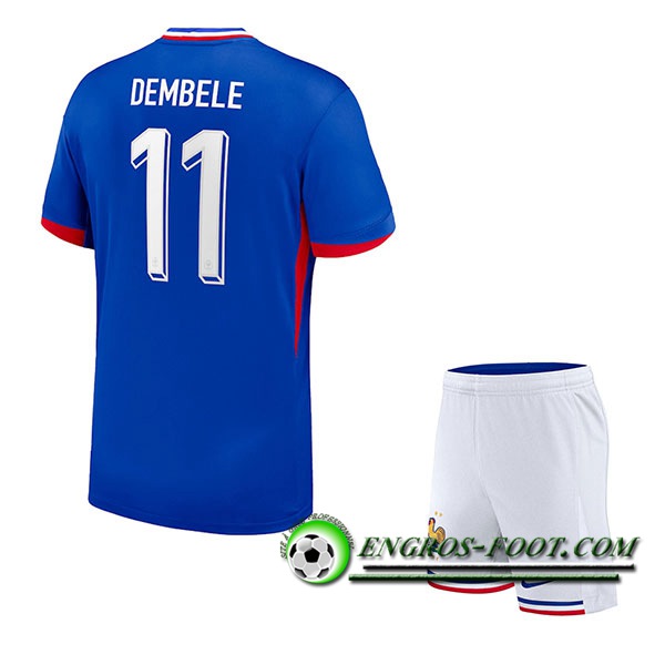 Maillot France (DEMBELE #11) Enfant Domicile UEFA Euro 2024