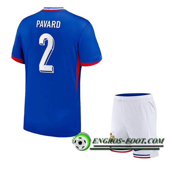 Maillot France (PAVARD #2) Enfant Domicile UEFA Euro 2024