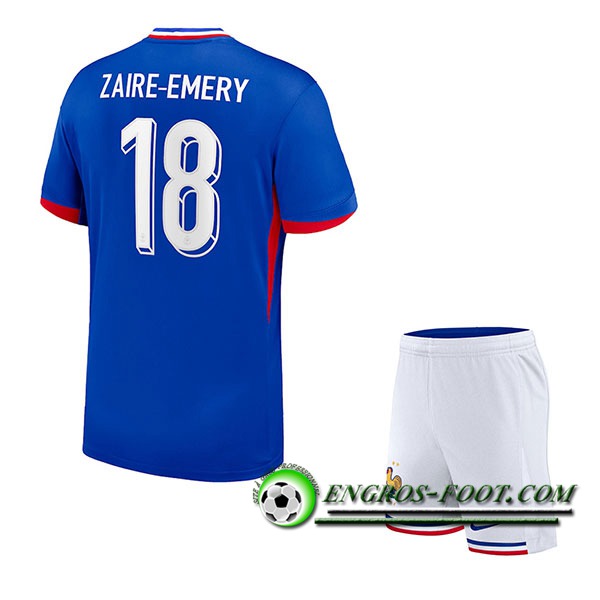 Maillot France (ZAIRE-EMERY #18) Enfant Domicile UEFA Euro 2024