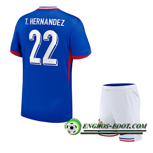 Maillot France (T. HERNANDEZ #22) Enfant Domicile UEFA Euro 2024