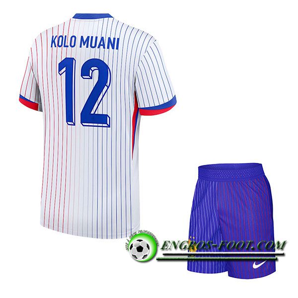 Maillot France (KOLO MUANI #12) Enfant Exterieur UEFA Euro 2024