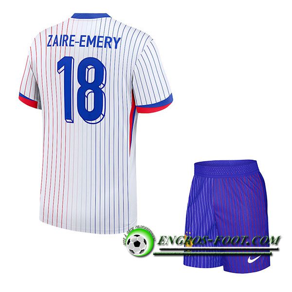 Maillot France (ZAIRE-EMERY #18) Enfant Exterieur UEFA Euro 2024