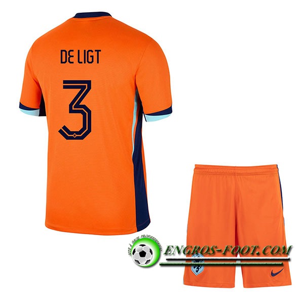 Maillot Pays-Bas (DE LIGT #3) Enfant Domicile UEFA Euro 2024