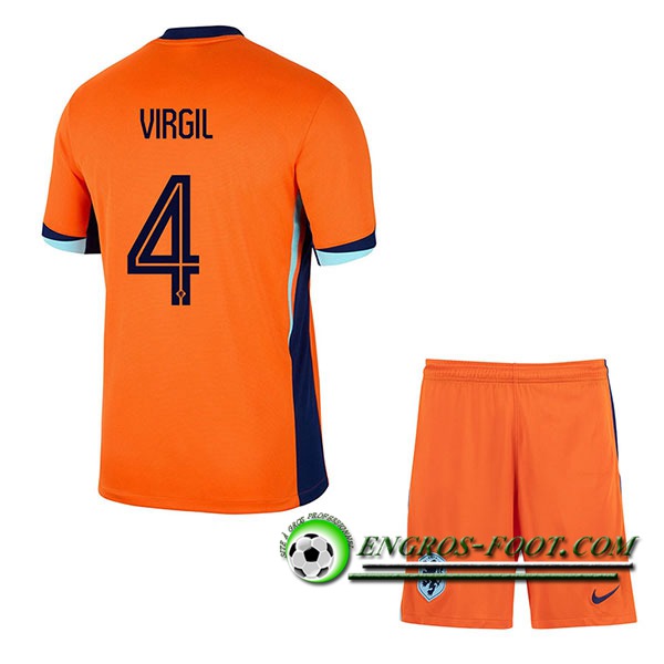 Maillot Pays-Bas (VIRGIL #4) Enfant Domicile UEFA Euro 2024