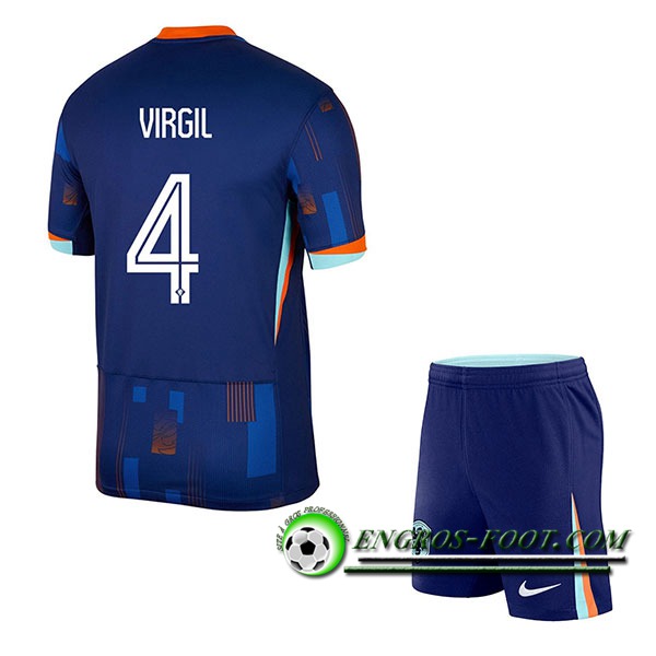 Maillot Pays-Bas (VIRGIL #4) Enfant Exterieur UEFA Euro 2024