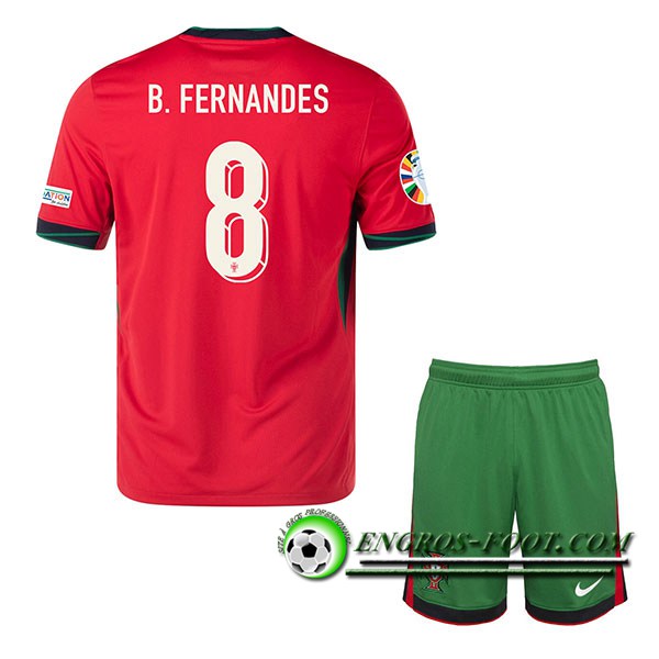 Maillot Portugal (B. FERNANDES #8) Enfant Domicile UEFA Euro 2024