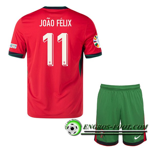 Maillot Portugal (JOA0 FELIX #11) Enfant Domicile UEFA Euro 2024